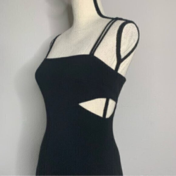 Tahari Black Cut Out Side Maxi Evening Formal Dress - Picture 14 of 16